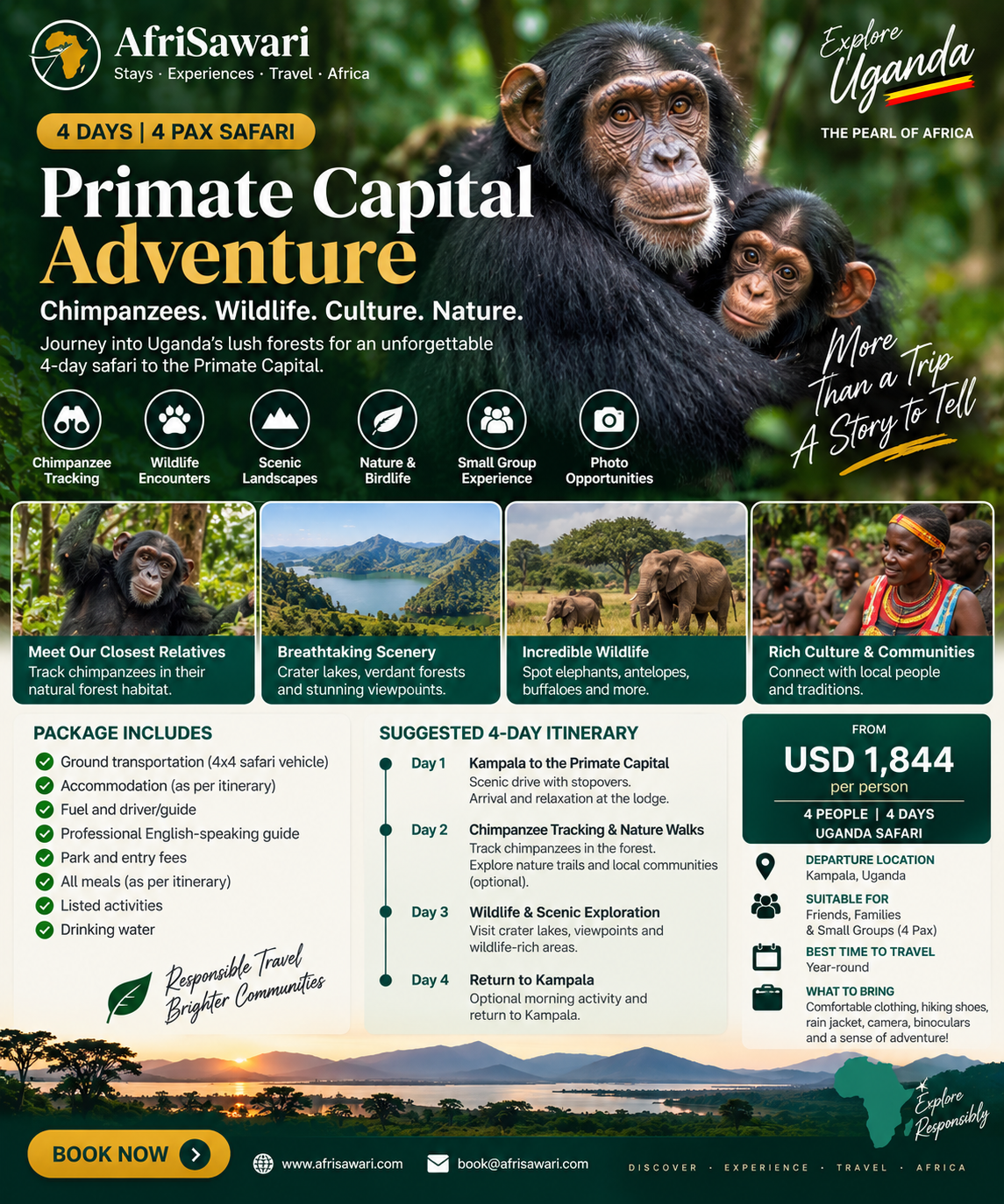 The Primate Capital of The World Excursion trip banner